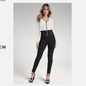 VENUS NWOT Color Block Ponte Jumpsuit XS black white